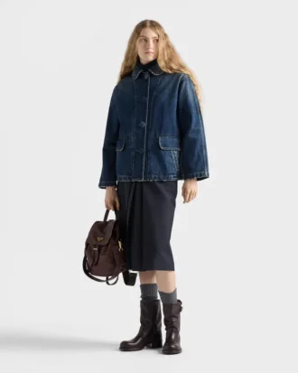 Jachetă blouson din denim spălat Jachetă blouson din denim spălat