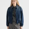 Jachetă blouson din denim spălat Jachetă blouson din denim spălat