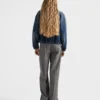 Jachetă blouson din denim spălat Jachetă blouson din denim spălat