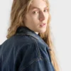 Jachetă blouson din denim spălat Jachetă blouson din denim spălat