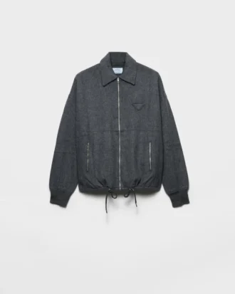 Jachetă blouson din lână și cașmir