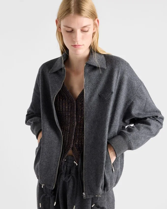 Jachetă blouson din lână și cașmir Jachetă blouson din lână și cașmir