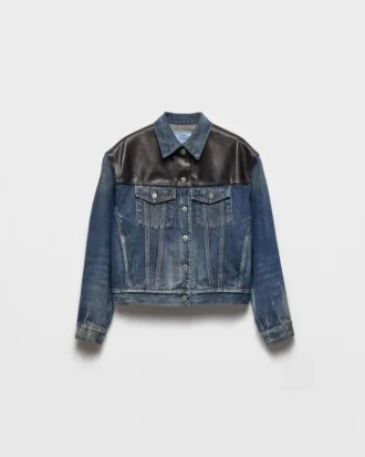 Jachetă din denim și piele Jachetă din denim și piele