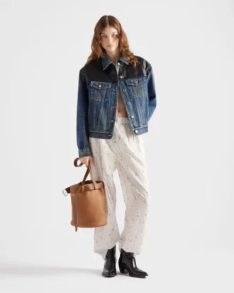 Jachetă din denim și piele Jachetă din denim și piele