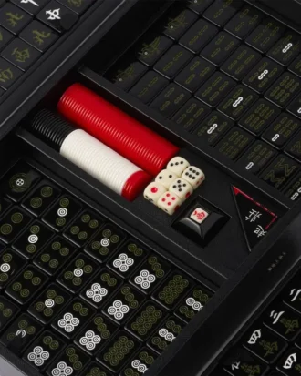 Joc de Mahjong din piele Saffiano