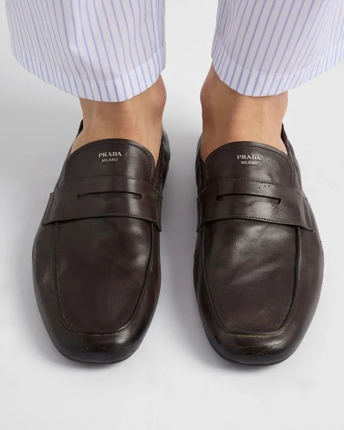 Mocasini din piele antichizată Shuffle Mocasini din piele antichizată Shuffle