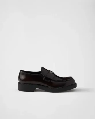 Mocasini din piele periată de culoare Chocolate