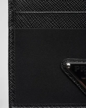 Portcard din Re-Nylon și piele Saffiano