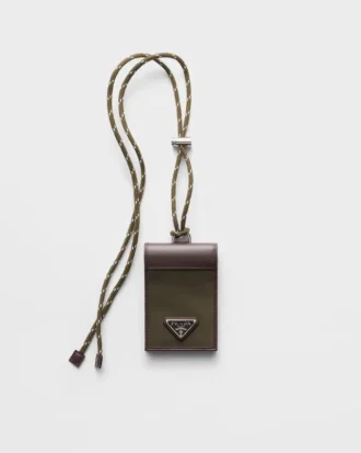 Portcard Prada Speedrock din Re-Nylon și piele cu curea