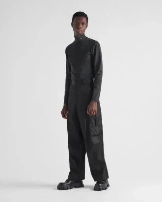 Pulover cu guler înalt din bumbac elastic
