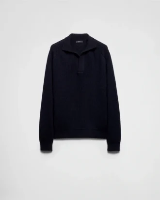 Pulover polo oversized din cașmir