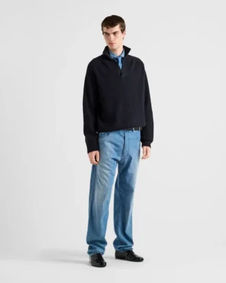 Pulover polo oversized din cașmir