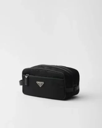 Pungă de călătorie din Re-Nylon și piele Saffiano