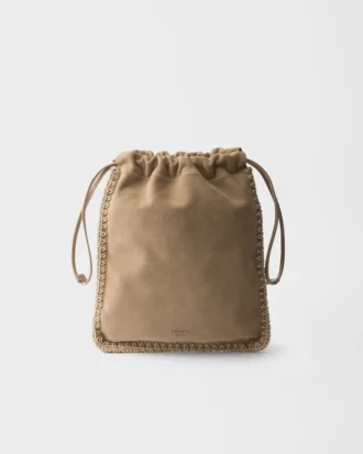 Pungă Prada Wish din piele de căprioară Pungă Prada Wish din piele de căprioară