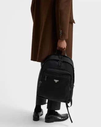 Rucsac din Re-Nylon și piele Saffiano