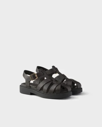 Sandale din piele în stil pescar