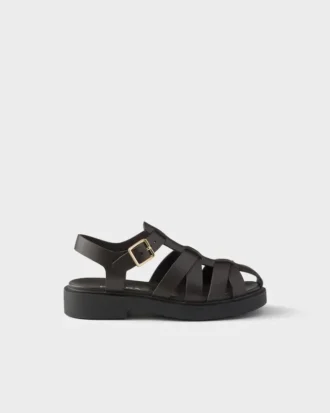Sandale din piele în stil pescar