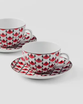 Set de două cești de ceai din porțelan – Vienna Red Set de două cești de ceai din porțelan – Vienna Red