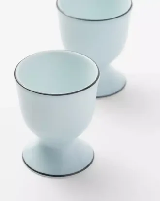 Set de două cupe pentru ouă din porțelan – Celadon