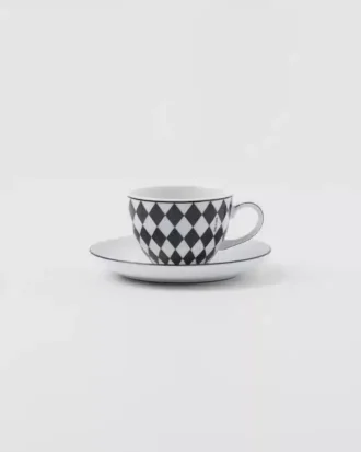 Set de patru cești de espresso din porțelan – model în damă