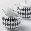 Set de ulcior pentru lapte și zaharniță din porțelan – Checkerboard Set de ulcior pentru lapte și zaharniță din porțelan – Checkerboard