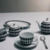 Set de ulcior pentru lapte și zaharniță din porțelan – Checkerboard Set de ulcior pentru lapte și zaharniță din porțelan – Checkerboard