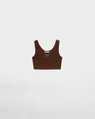 Top scurt din tricot cu nervuri