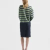 Tricou cu mâneci lungi din bumbac Lisle cu dungi Bayadere Tricou cu mâneci lungi din bumbac Lisle cu dungi Bayadere