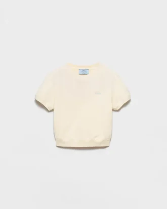 Tricou din bumbac fleece cu guler rotund Tricou din bumbac fleece cu guler rotund