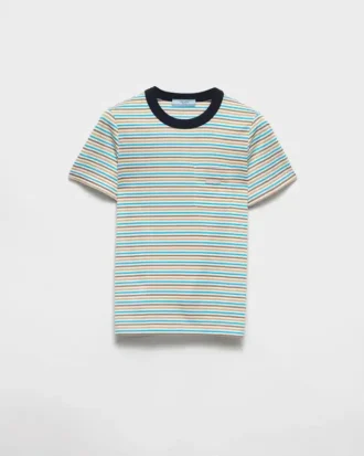 Tricou din bumbac Lisle cu dungi