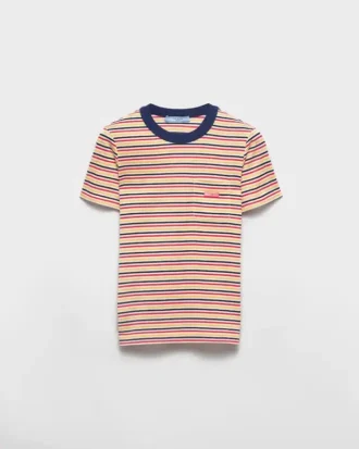 Tricou din bumbac Lisle cu dungi