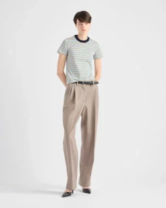 Tricou din bumbac Lisle cu dungi