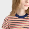 Tricou din bumbac Lisle cu dungi Tricou din bumbac Lisle cu dungi