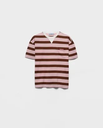 Tricou din bumbac Lisle cu dungi Bayadere