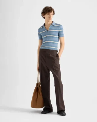 Tricou polo din bumbac cu dungi
