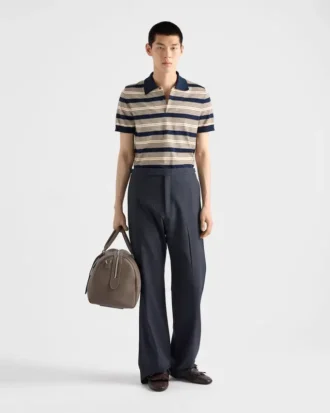 Tricou polo din bumbac cu dungi