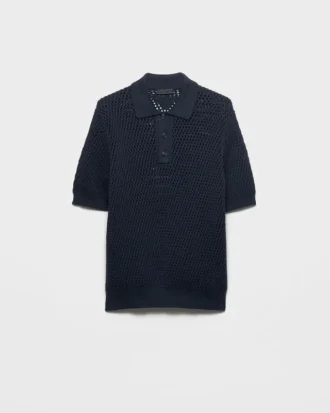 Tricou polo din in și bumbac