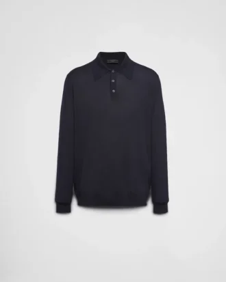 Tricou polo din lână pieptănată
