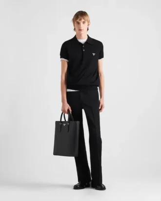 Tricou polo din lână superfină