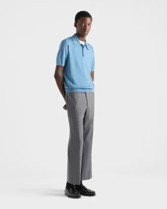Tricou polo din lână superfină