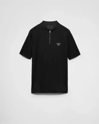 Tricou polo Piqua cu detalii din Re-Nylon