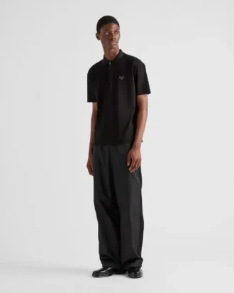 Tricou polo Piqua cu detalii din Re-Nylon